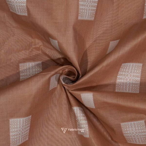 Cotton Lawn Buta Self  Peach Kurta / Shirt Fabric (Width 58 Inch)