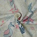 Designer Embroidery Sparrow & Flamingo Design Kurta / Koti / Shrug Fabric (Width 38 Inch)
