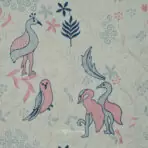 Designer Embroidery Sparrow & Flamingo Design Kurta / Koti / Shrug Fabric (Width 38 Inch)
