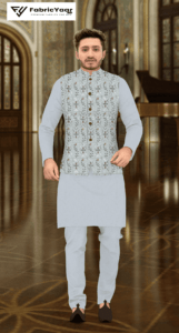 Designer Leaf Embroidery Multi Thread With Golden Sequins Koti / Kurta / Shrug Fabric (Width 38 Inch)