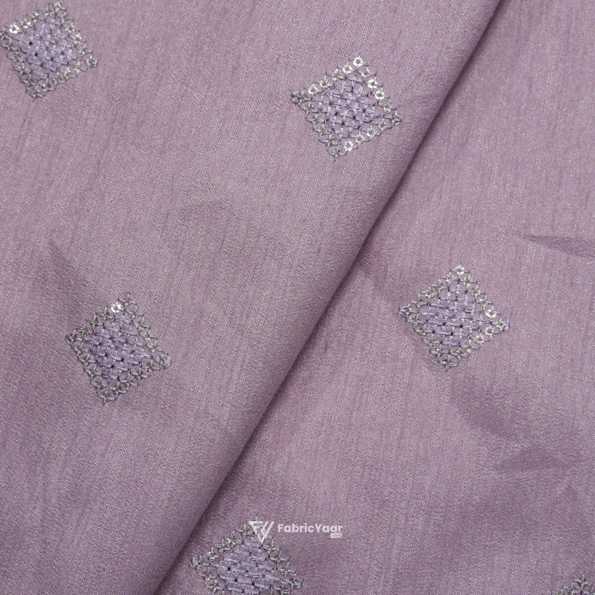 Designer Embroidery Lavender Kurta Fabric (Width 38 Inch)