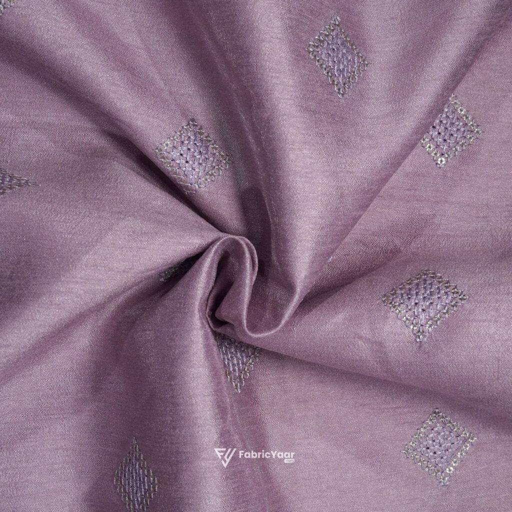 Designer Embroidery Lavender Kurta Fabric (Width 38 Inch)