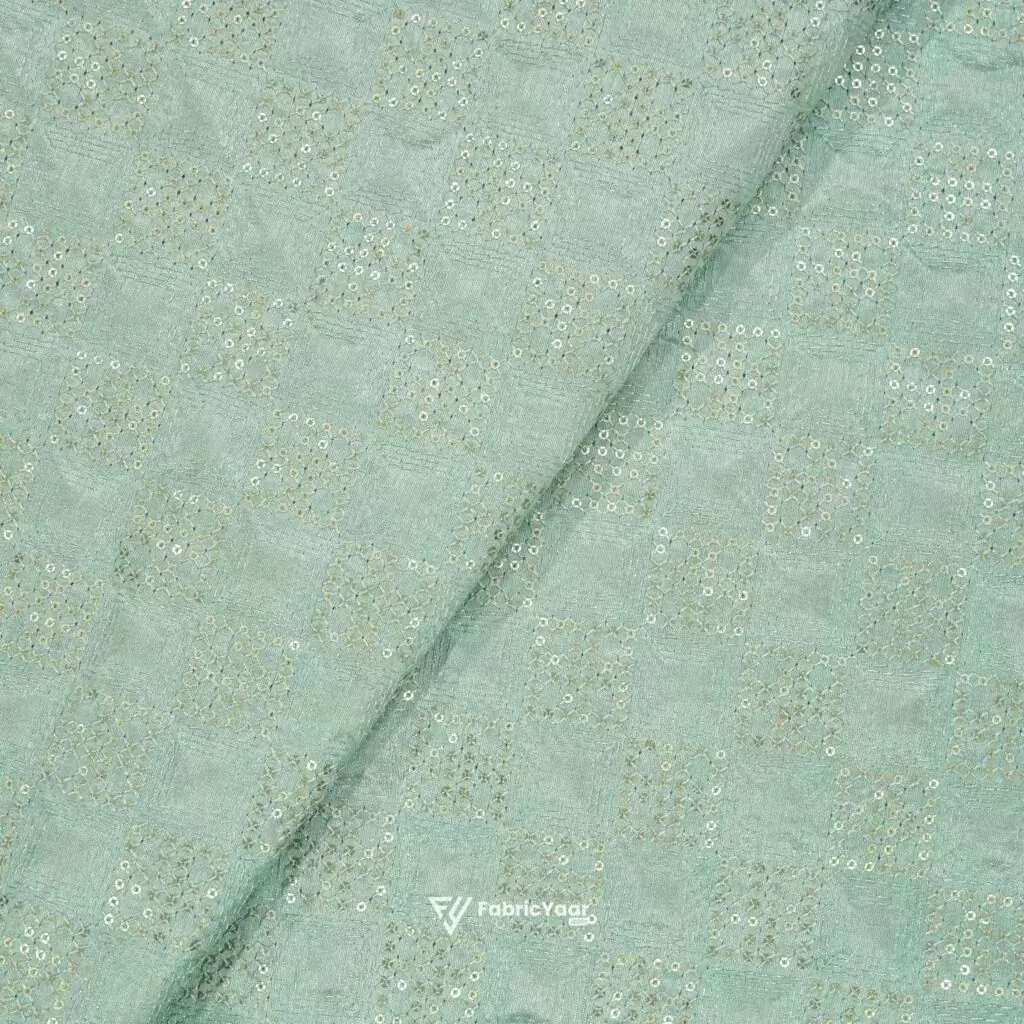 Designer Embroidery Sea Green Koti / Shrug / Kurta Fabric (Width 38 Inch)