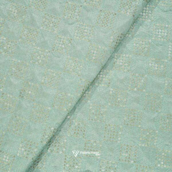 Designer Embroidery Sea Green Koti / Shrug / Kurta Fabric (Width 38 Inch)