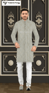 Designer Embroidery Cream Koti / Shrug / Kurta Fabric (Width 38 Inch)