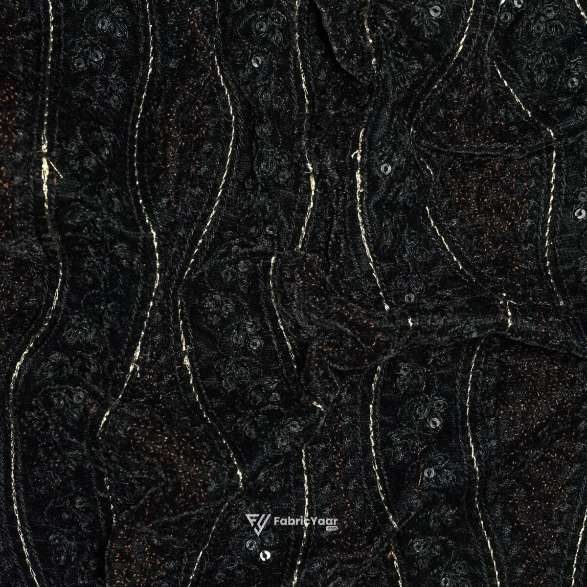 Designer Black Velvet Sequins Work  Koti / Shrug / Jodhpuri Fabric  (Width 38 Inch)