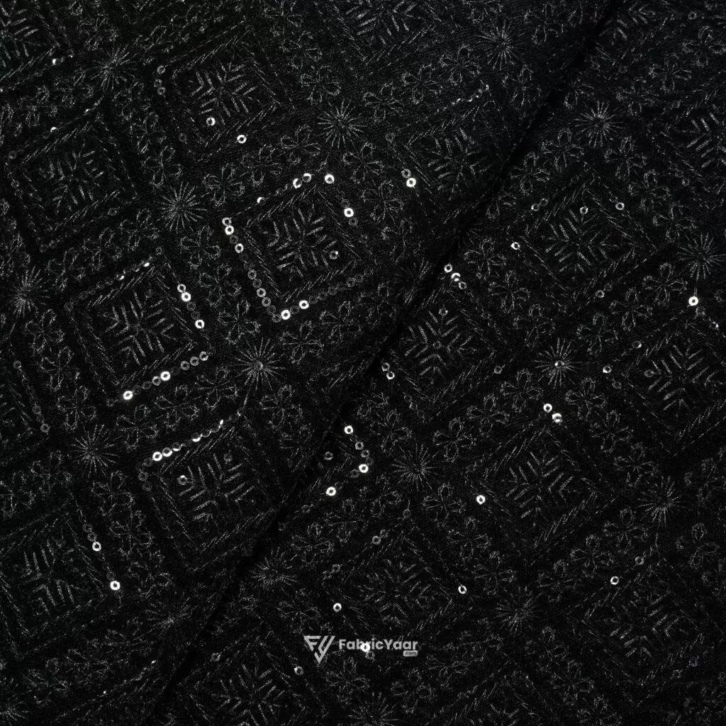 Designer Black Velvet Sequins Work Blazer / Koti / Shrug / Jodhpuri Fabric (Width 38 Inch)