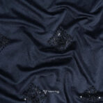 Designer Blue Velvet Bead With Sequins Work Koti / Shrug / Blazer / Jodhpuri fabric (Width 58 Inch)