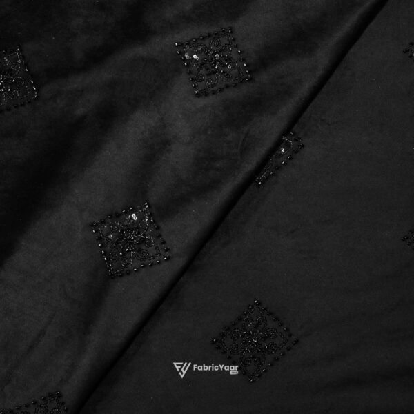 Designer Black Velvet Bead With Sequins Work Koti / Shrug / Blazer / Jodhpuri Fabric (Width 58 Inch)