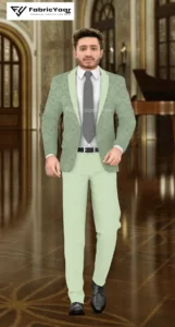 Designer Jacquard With Shimmer Olive Blazer / Koti / Shrug / Jodhpuri Fabric (Width 58 Inch)