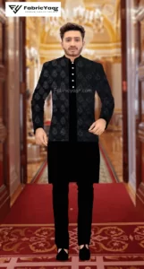 Designer Jacquard With Shimmer Black Blazer/ Koti / Shrug / Jodhpuri Fabric (Width 58 Inch)