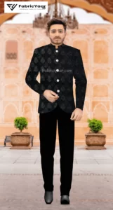 Designer Jacquard With Shimmer Black Blazer/ Koti / Shrug / Jodhpuri Fabric (Width 58 Inch)