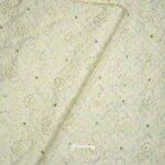 Designer Embroidery With Sequins Cream Koti / Jodhpuri / Shrug / Blazer / Kurta Fabric (Width 58 Inch)