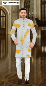 Georgette Tie-Die Mirror Work Orange Kurta Fabric (Width 38 Inch)