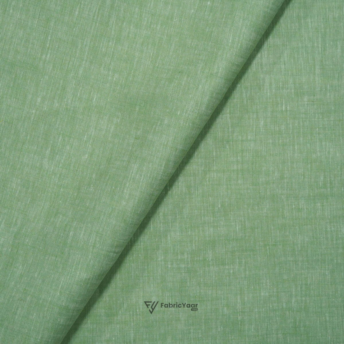 100% Pure Linen 60 LEA True Value Mint Green Shirt Fabric / Kurta Fabric (Width 58 Inch)