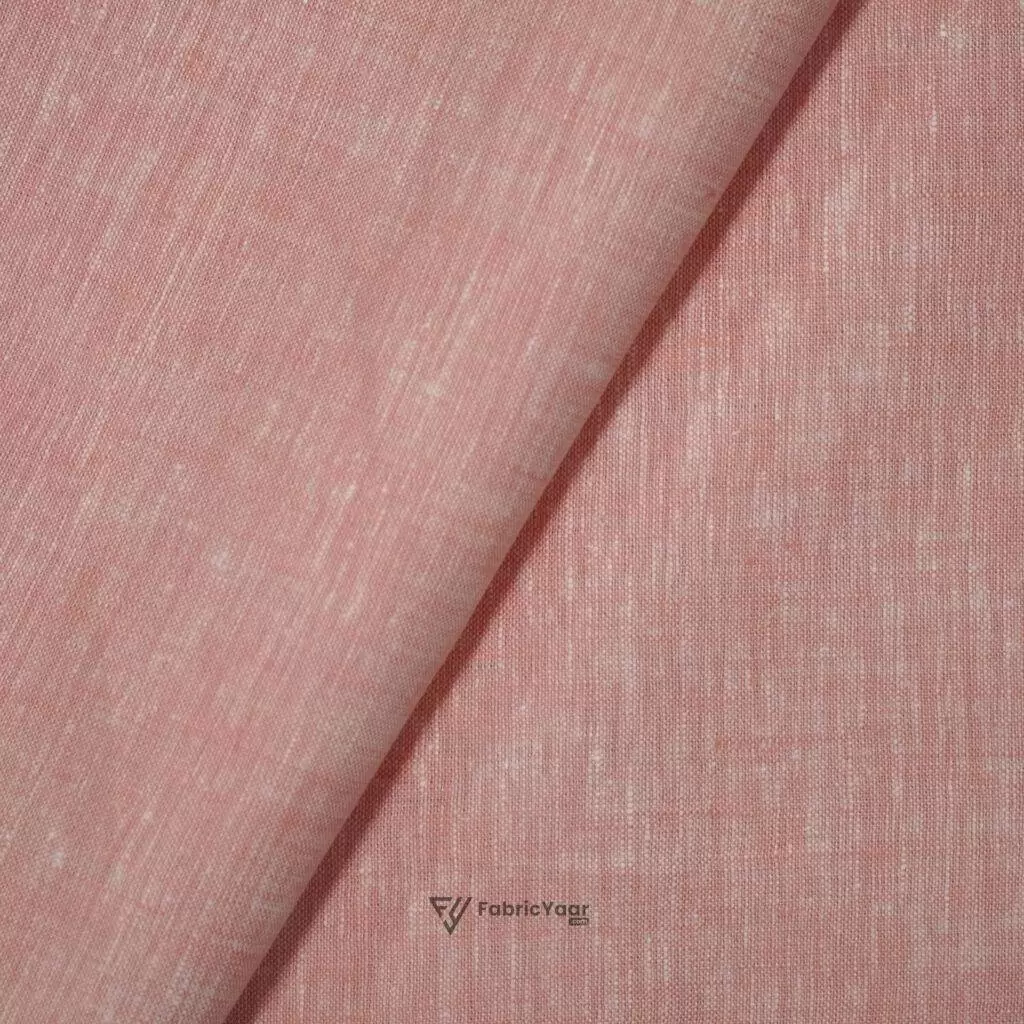 100% Pure Linen 60 LEA True Value Peach Shirt Fabric / Kurta Fabric (Width 58 Inch)