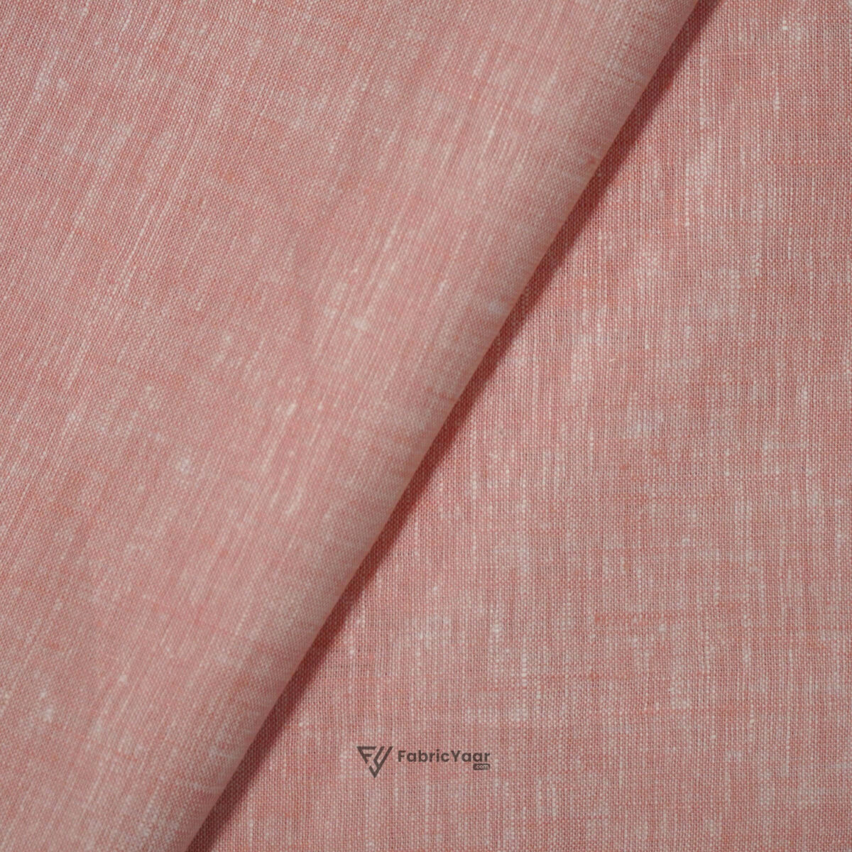 100% Pure Linen 60 LEA True Value Peach Shirt Fabric / Kurta Fabric (Width 58 Inch)