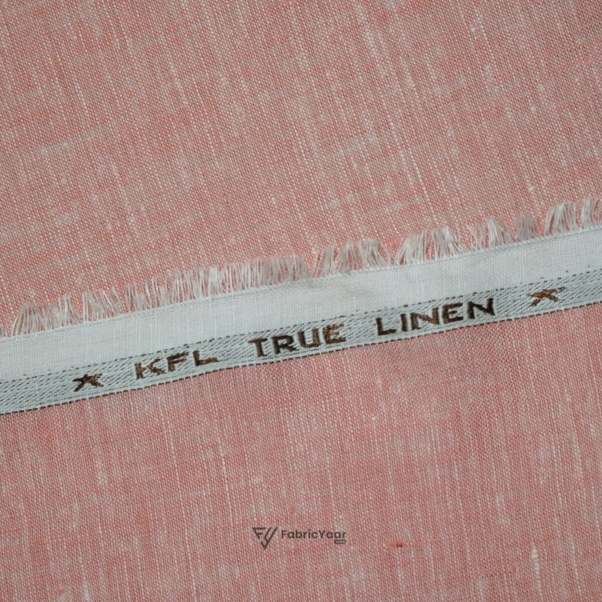 100% Pure Linen 60 LEA True Value Peach Shirt Fabric / Kurta Fabric (Width 58 Inch)