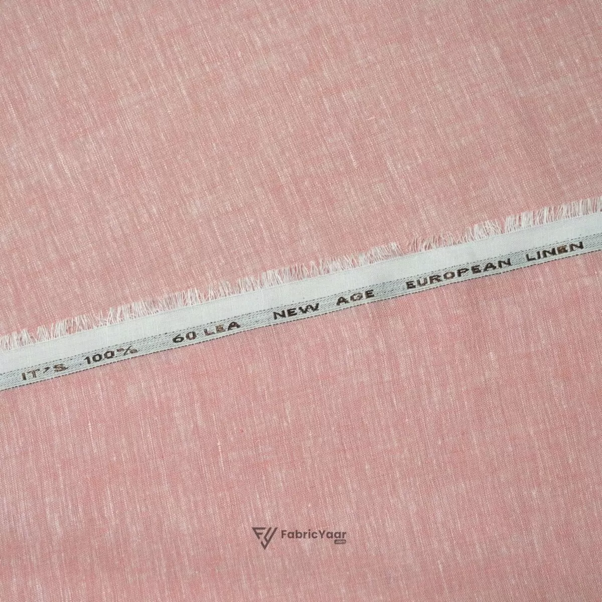 100% Pure Linen 60 LEA True Value Peach Shirt Fabric / Kurta Fabric (Width 58 Inch)