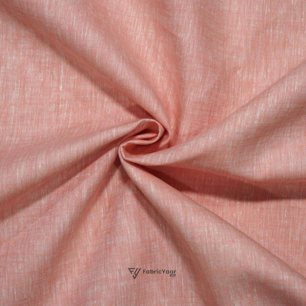 100% Pure Linen 60 LEA True Value Peach Shirt Fabric / Kurta Fabric (Width 58 Inch)