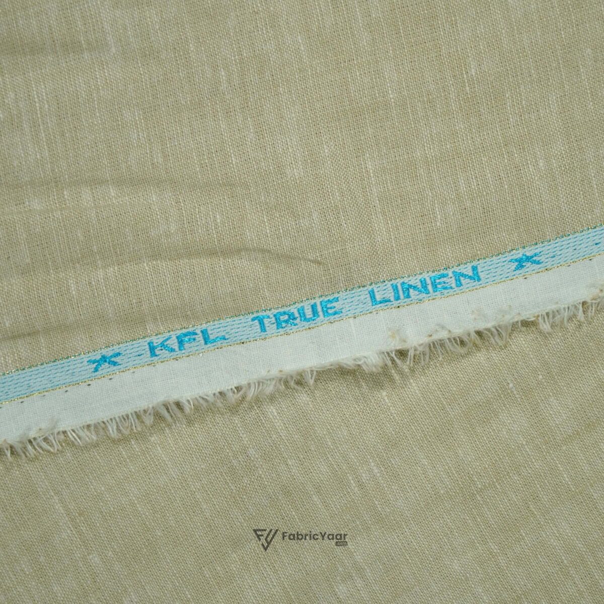 100% Pure Linen 60 LEA True Value Deep Cream Shirt Fabric / Kurta Fabric (Width 58 Inch)