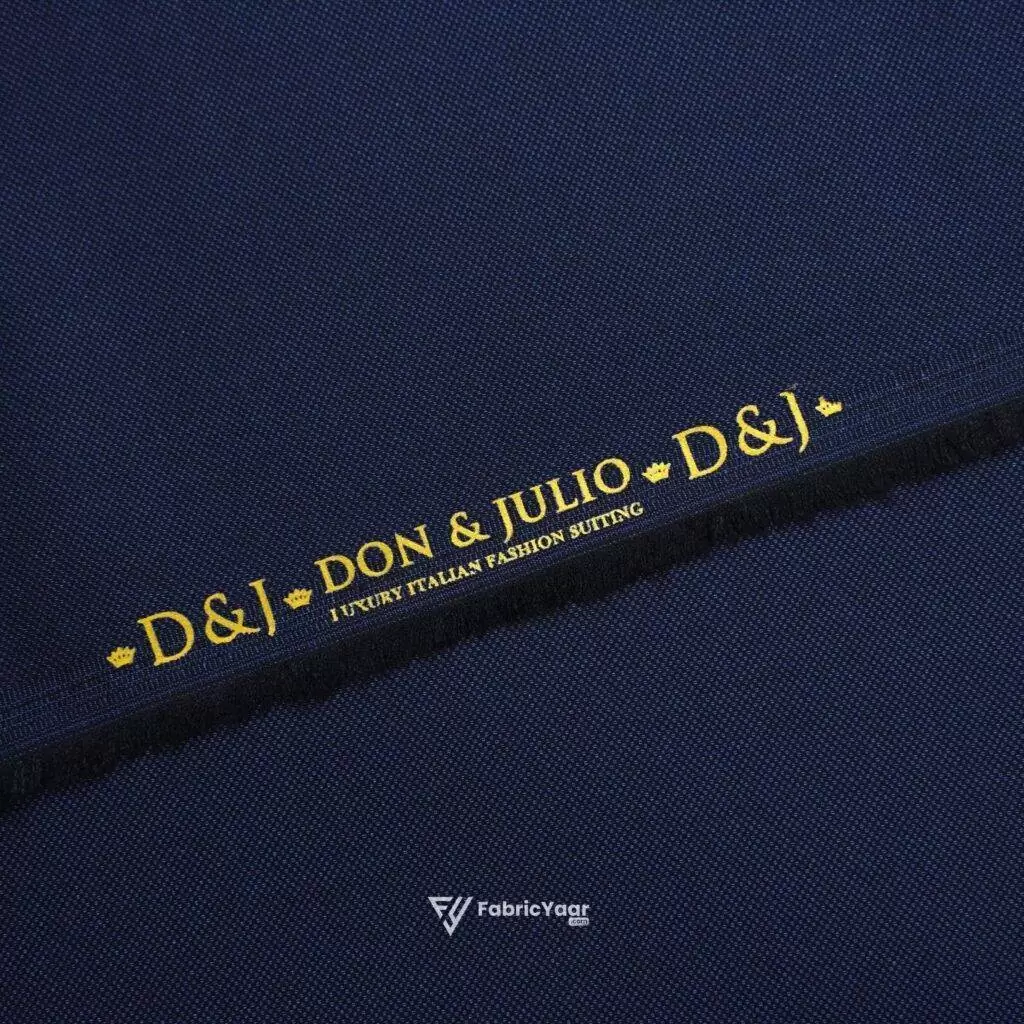 D&J Dotted T/R Navy Blue Suit / Pant Fabric (Width 58 Inch)