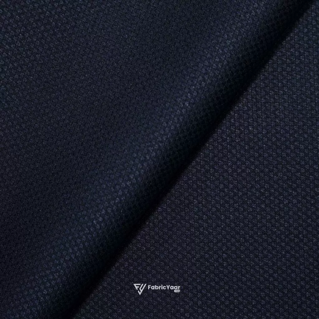 D&J Textured T/R Navy Blue Suit / Pant Fabric (Width 58 Inch)