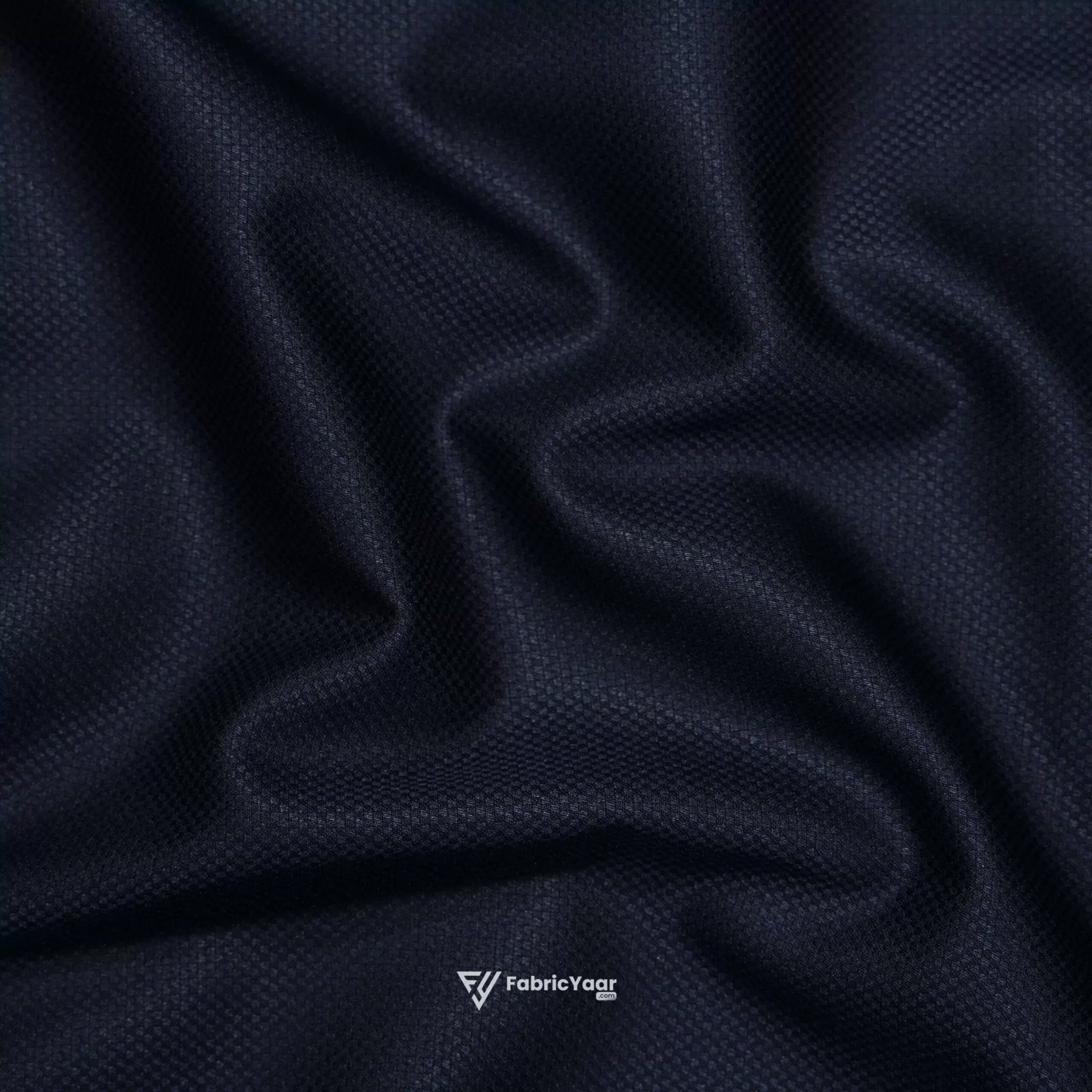 D&J Textured T/R Navy Blue Suit / Pant Fabric (Width 58 Inch)