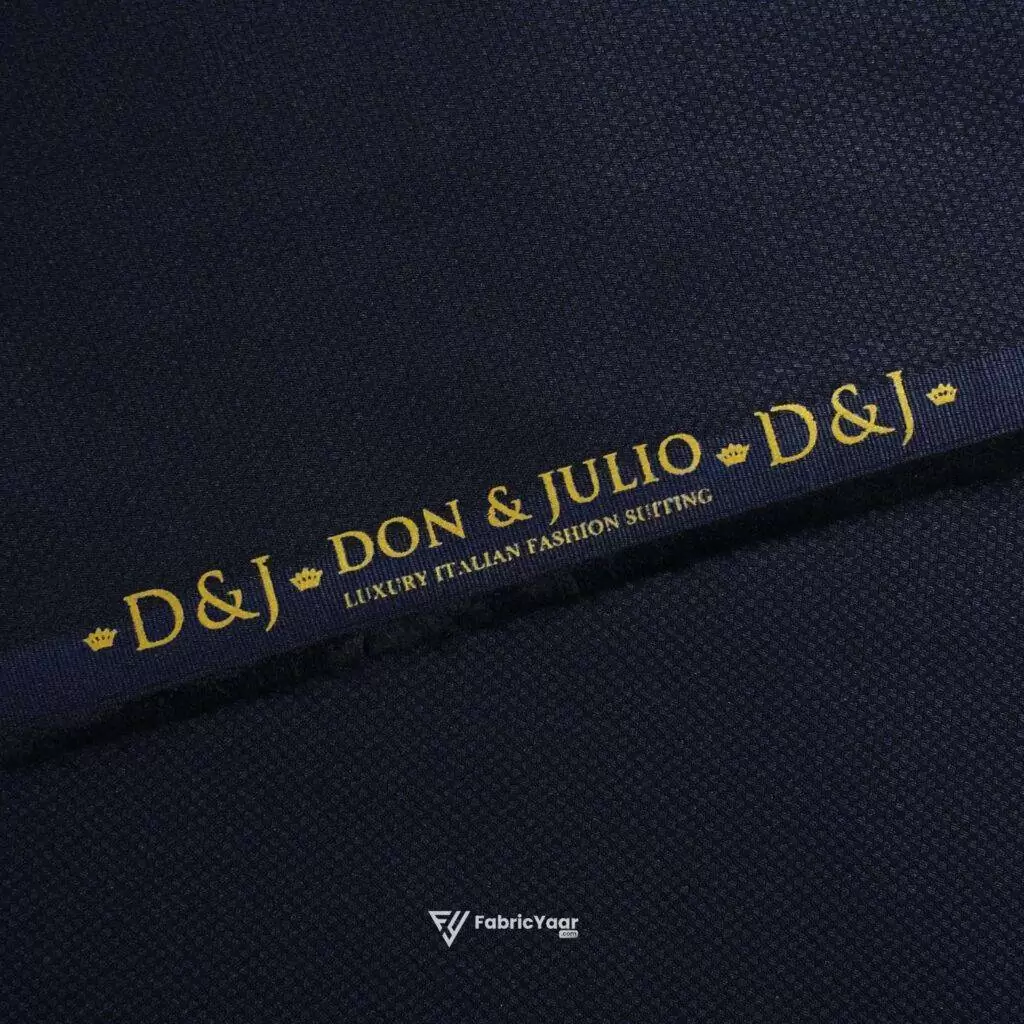 D&J Textured T/R Navy Blue Suit / Pant Fabric (Width 58 Inch)