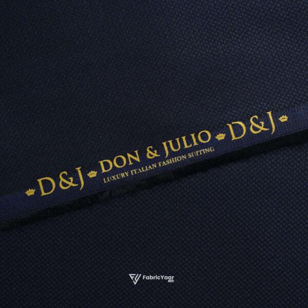 D&J Textured T/R Navy Blue Suit / Pant Fabric (Width 58 Inch)