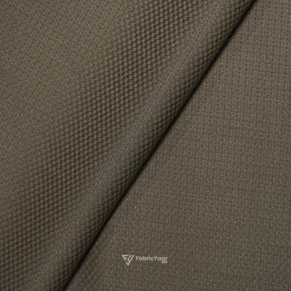 Cadini Italy Textured T/R Dark Beige Suit / Pant Fabric (Width 58 Inch)