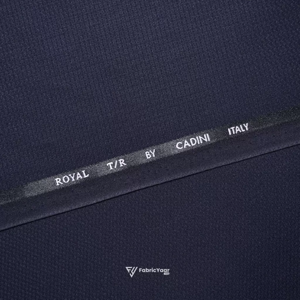 Cadini Italy Textured T/R Navy Blue Suit / Pant Fabric (Width 58 Inch)