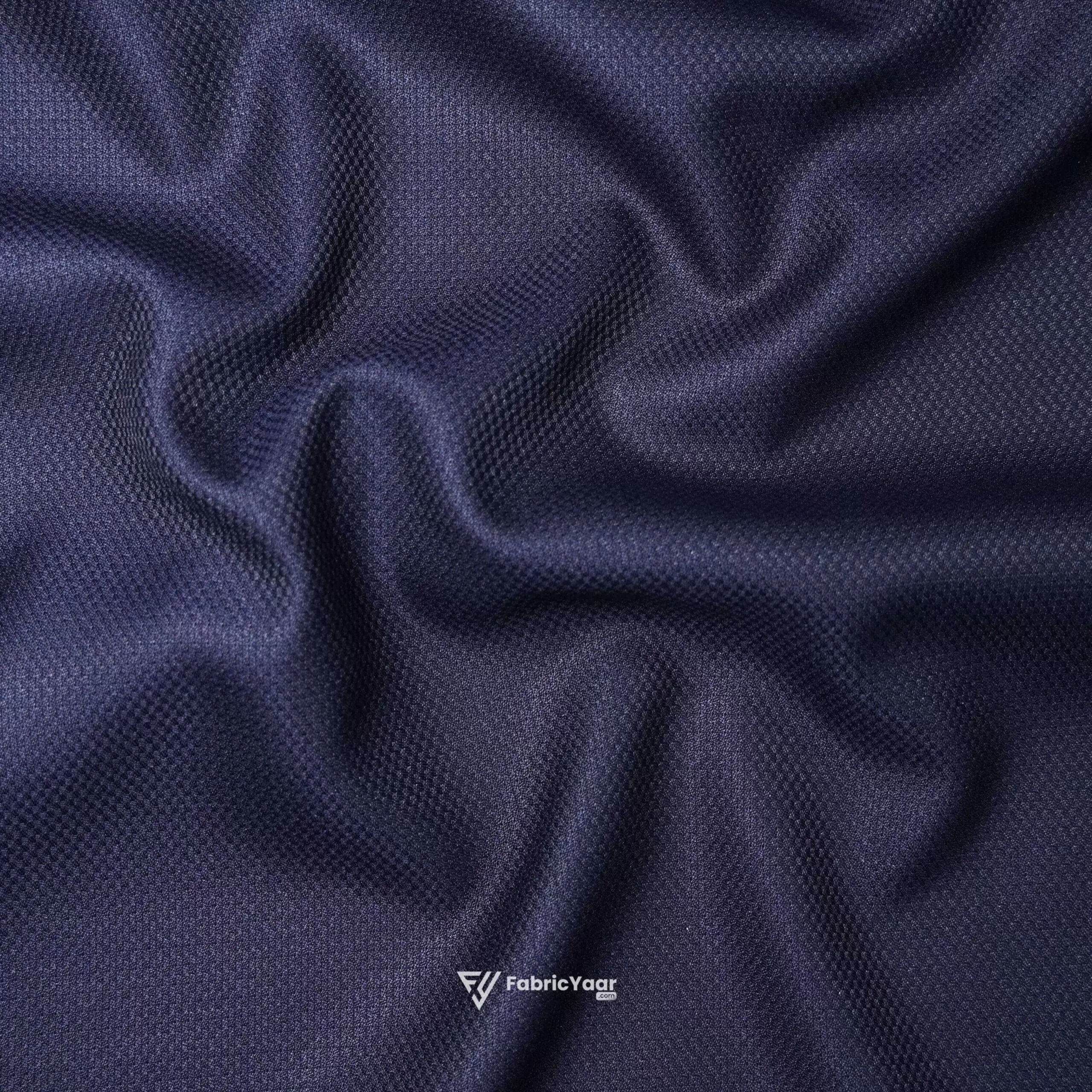 Cadini Italy Textured T/R Navy Blue Suit / Pant Fabric (Width 58 Inch)