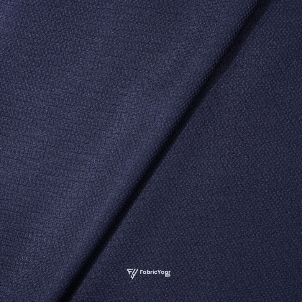 Cadini Italy Textured T/R Navy Blue Suit / Pant Fabric (Width 58 Inch)