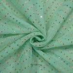 Georgette Golden Sequins Work Sea Green Kurta (Width 38 Inch)