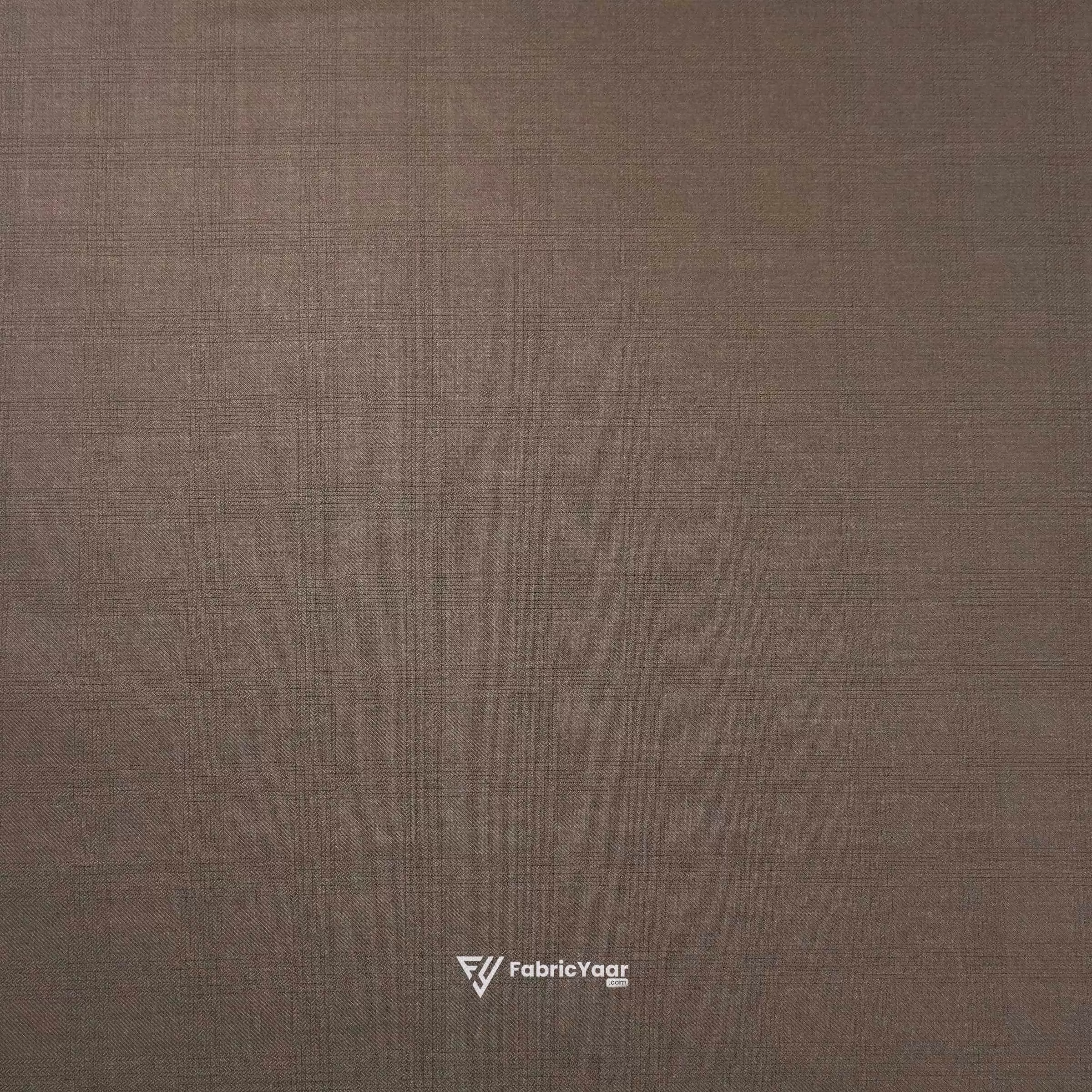 D&J T/R Textured Checks Coffee Brown Pant / Suit Fabric (Width 58 Inch