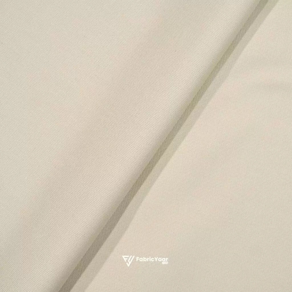 Birla Century Stretchable Frosty Cream Matte Cotton Trouser Fabric (Width 58 Inch)