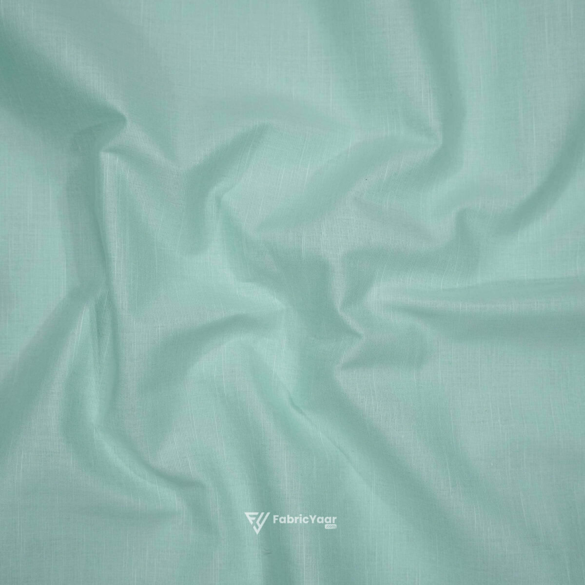 Mitva Cotton Linen Plain Sea Green Shirt / Kurta Fabric (Width 58 Inch)