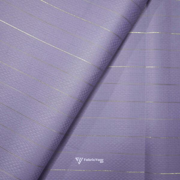 Cotton Lawn Zari Lining Self Jacquard Lavender Shirt / Kurta Fabric (Width 58 Inch)