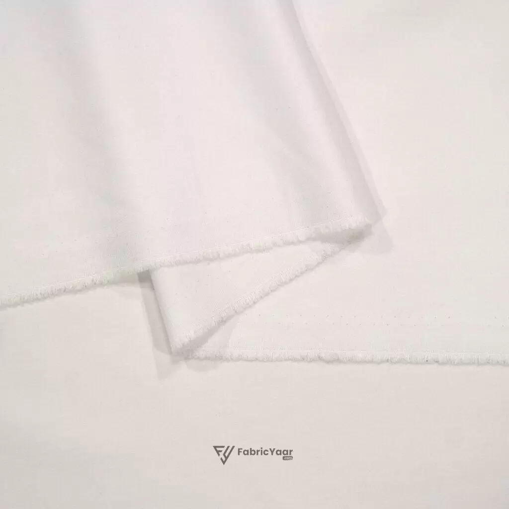 Imported T/R Plain White Suit / Pant Fabric (Width 58 Inch)