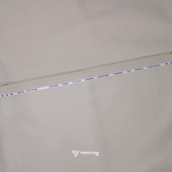 Birla Century Stretchable Light Grey Satin Cotton Trouser Fabric (Width 58 Inch)