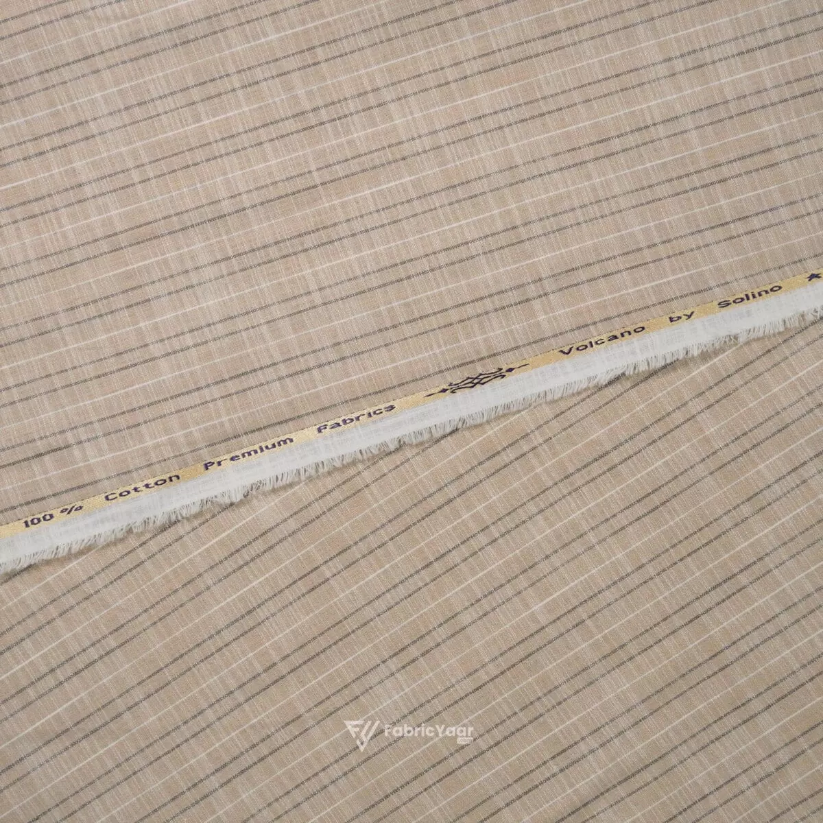 Solino Cotton Linen Self Stripe Ethereal Peach Shirt / Kurta Fabric (Width 58 Inch)