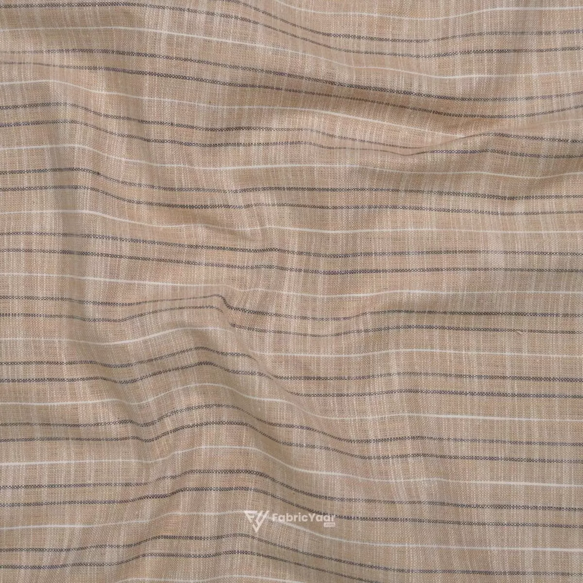 Solino Cotton Linen Self Stripe Ethereal Peach Shirt / Kurta Fabric (Width 58 Inch)