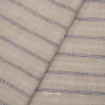 Solino Cotton Linen Self Stripe Soothing Brown Shirt / Kurta Fabric (Width 58 Inch)