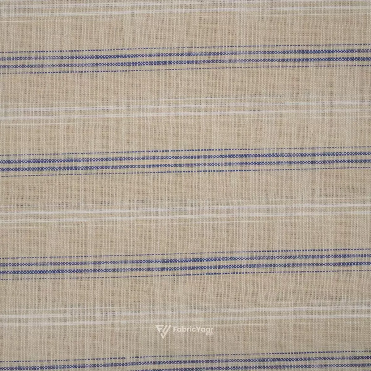 Solino Cotton Linen Self Stripe Soothing Brown Shirt / Kurta Fabric (Width 58 Inch)