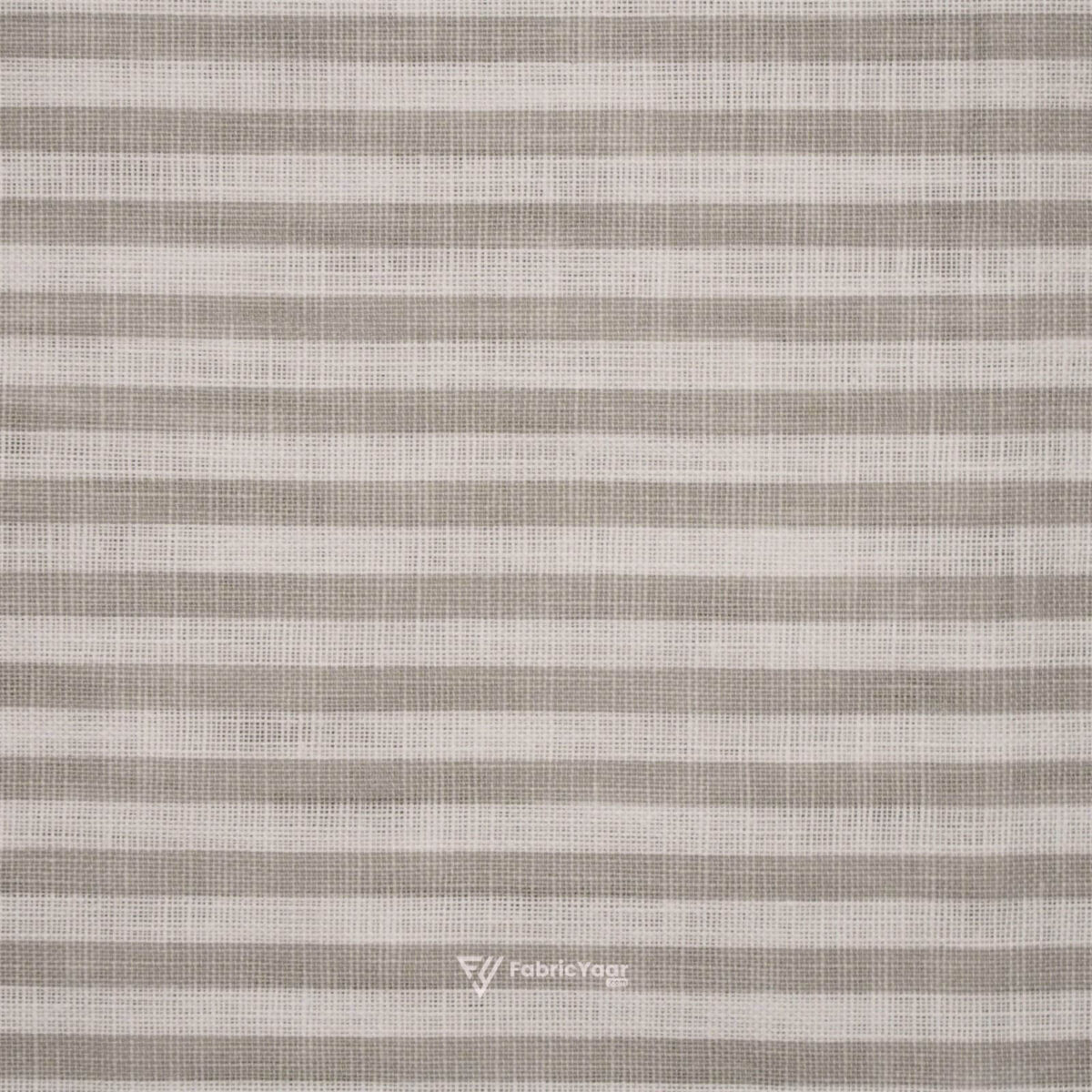 Cotton Linen Self Grey Stripe Shirt / Kurta Fabric (Widht 58 Inch)