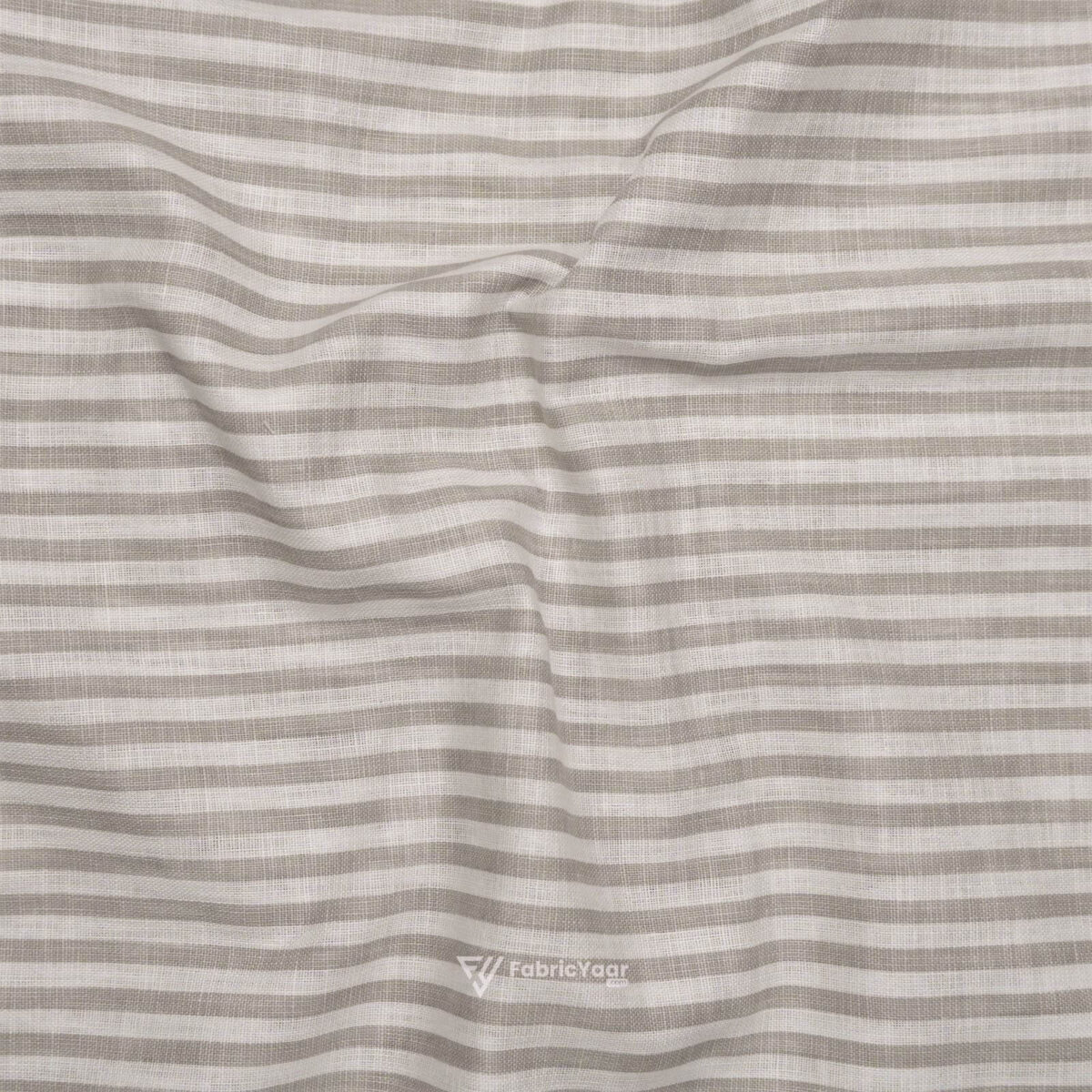 Cotton Linen Self Grey Stripe Shirt / Kurta Fabric (Widht 58 Inch)