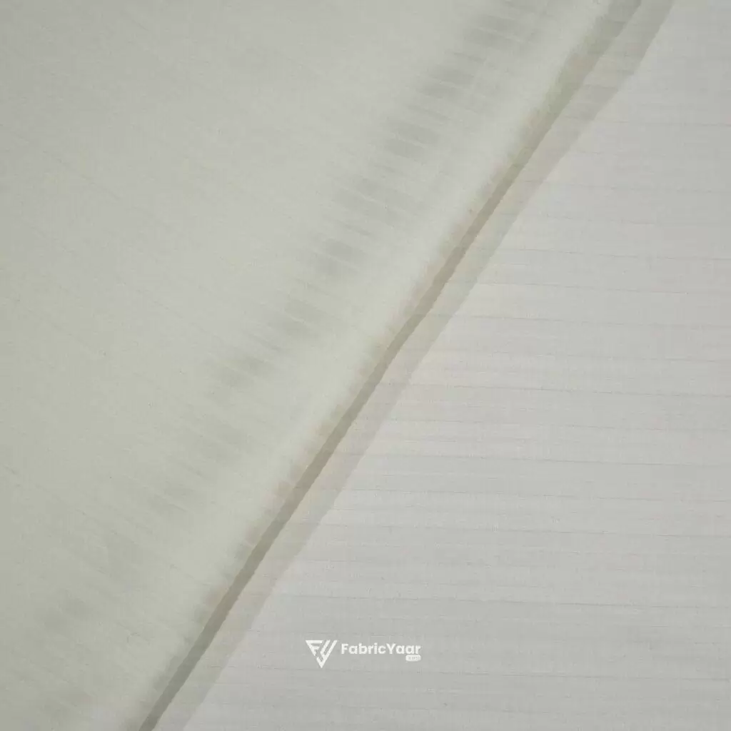 Mitva Giza Cotton Self Stripe Textured Off-White Shirt / Kurta Fabric (Widht 58 Inch)