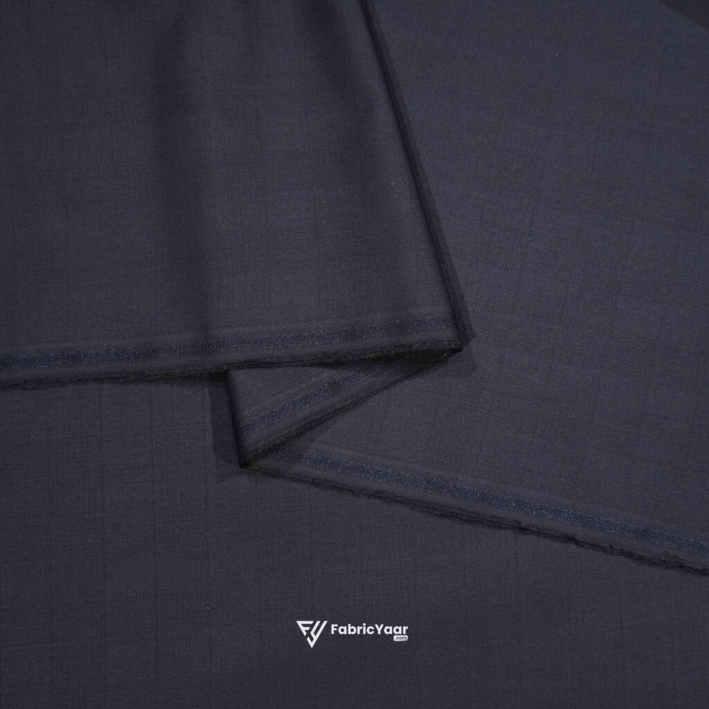 Terry Rayon Self Checks Purplish Blue Pant/Suit Fabric (Width 58 Inch)