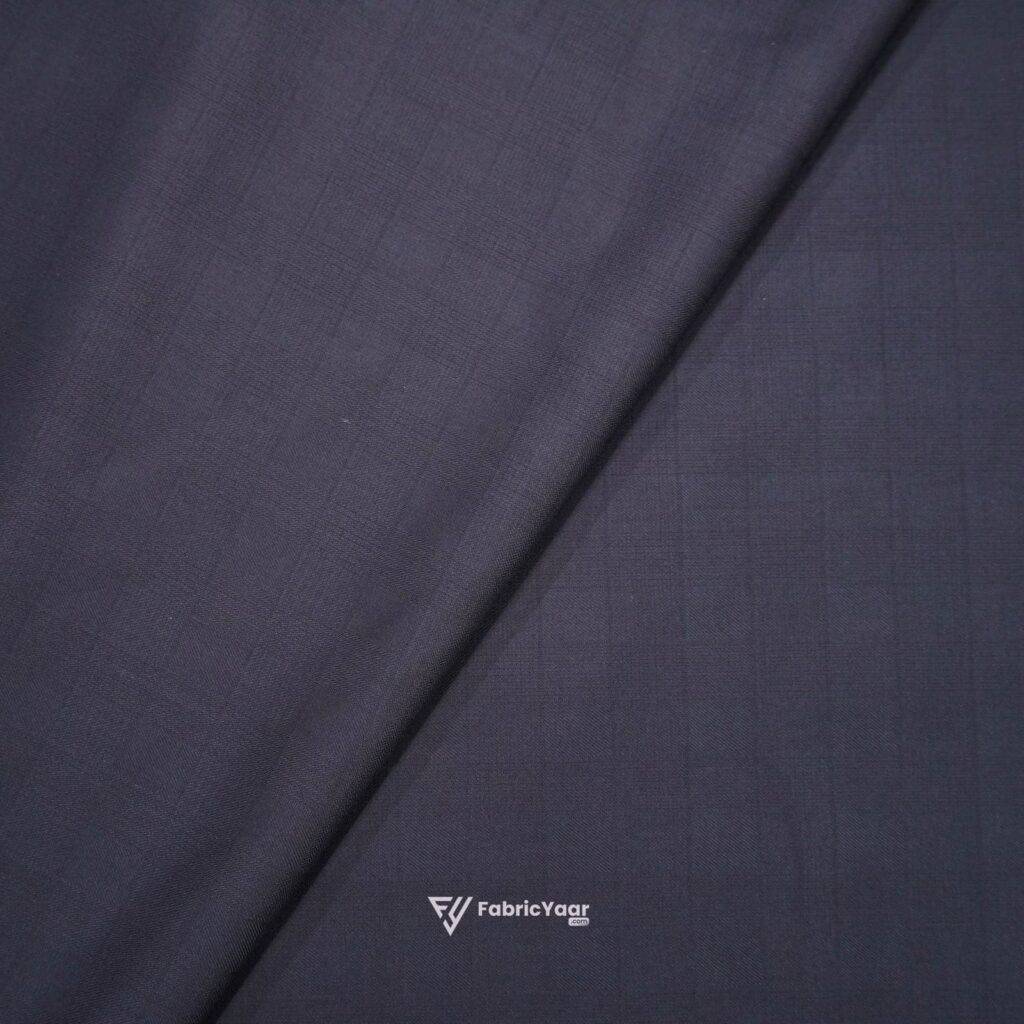 Terry Rayon Self Checks Purplish Blue Pant/Suit Fabric (Width 58 Inch)